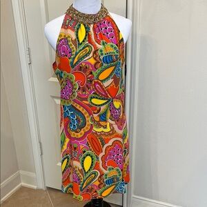 Miguelina Silk Colorful Dress